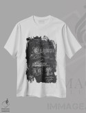 تیشرت سفید طرح دار دستگاه ترمولو، هنر تزئینی سیاه و سفید اثر جوزف فرناندو | فروشگاه ایماژ