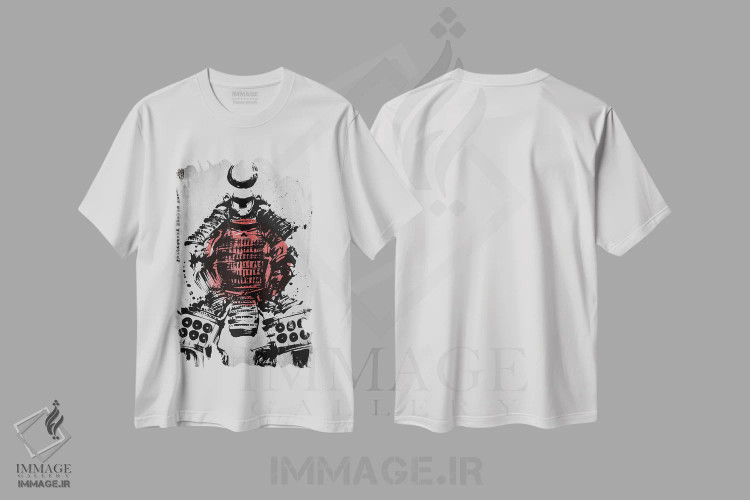 تیشرت سفید طرح دار زره سامورایی، دکور آسیایی اثر جوزف فرناندو | immage.ir