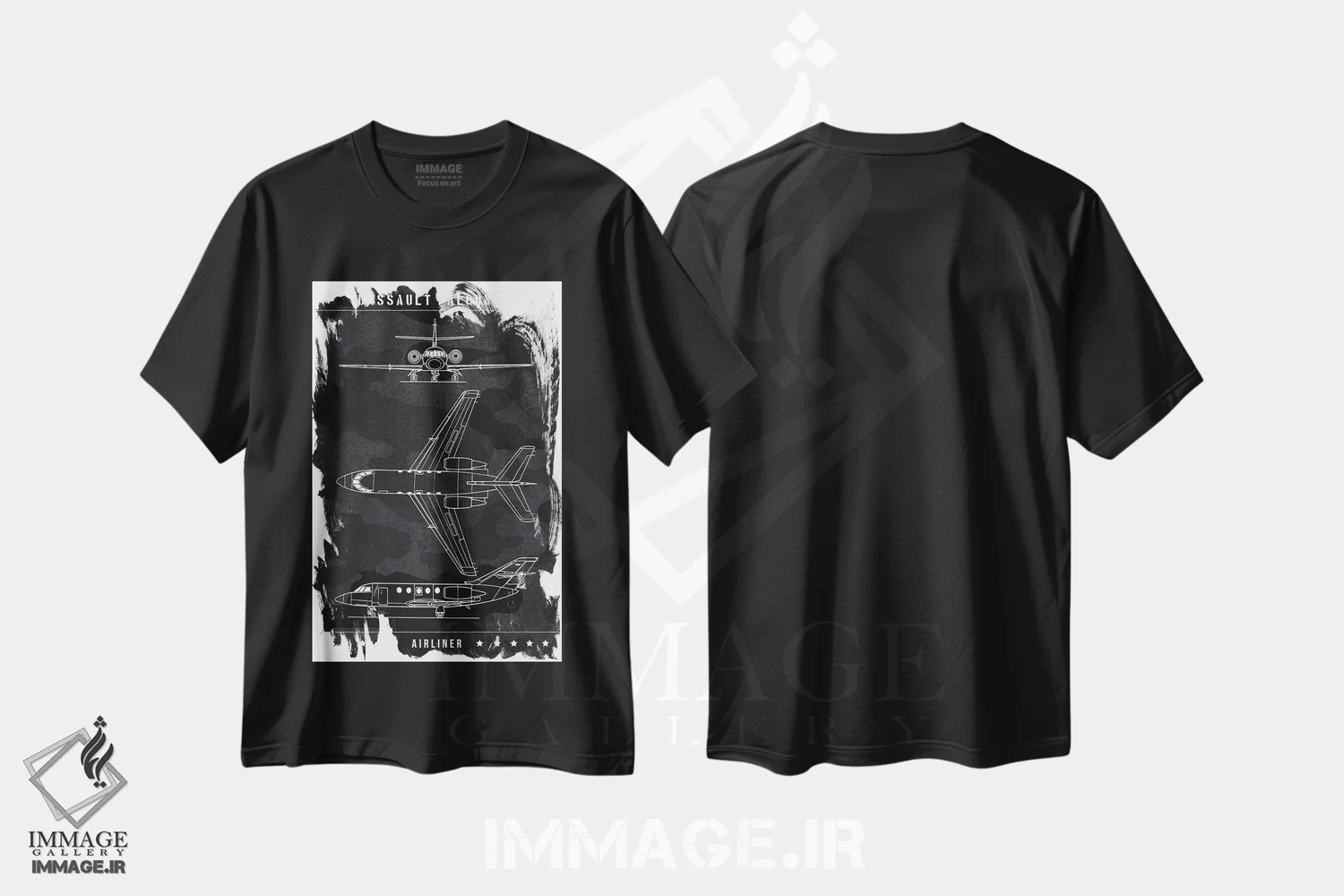 تیشرت مشکی طرح دار دی هاویلند داو، تزئینی اثر جوزف فرناندو | فروشگاه ایماژ