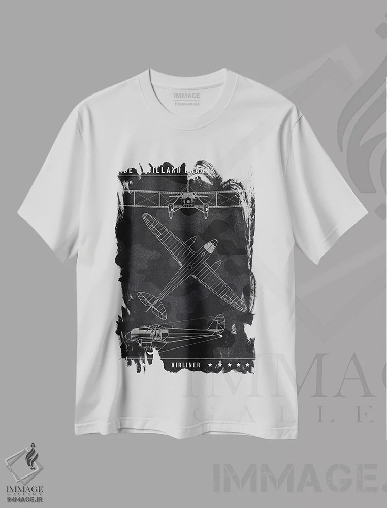 تیشرت سفید طرح دار دی هاویلند دراگون رپید، هنر تزئینی سیاه و سفید اثر جوزف فرناندو | فروشگاه ایماژ