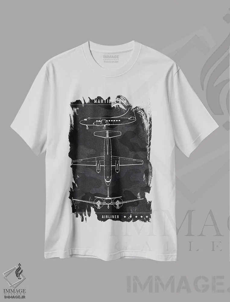 تیشرت سفید طرح دار مارتین ۴-۰-۴، هنر تزئینی سیاه و سفید اثر جوزف فرناندو | immage.ir