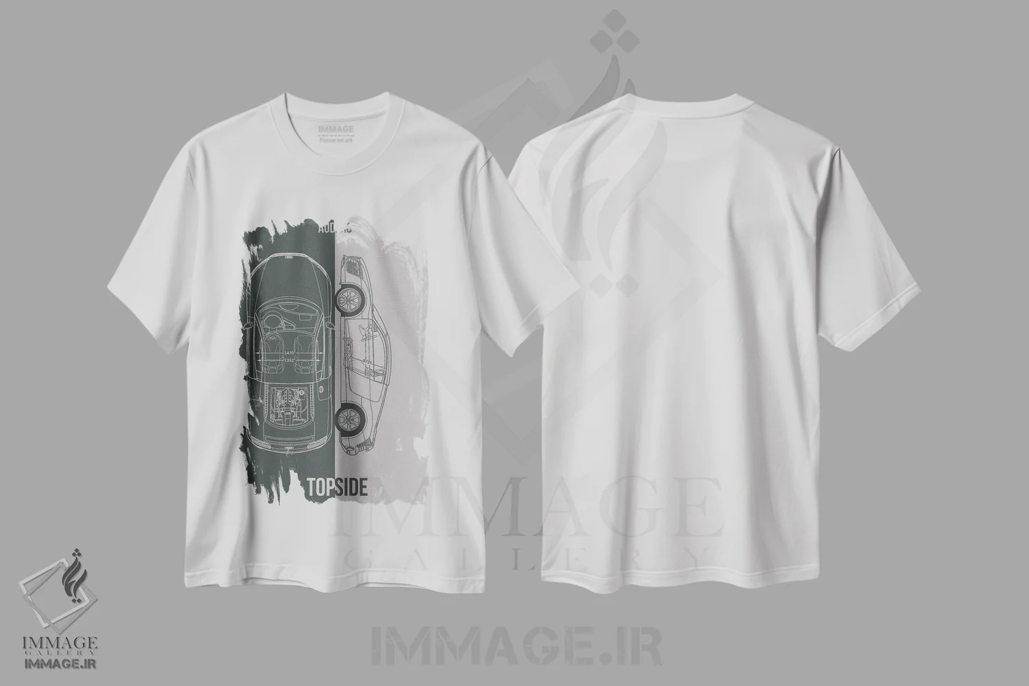 تیشرت سفید طرح دار آئودی R8، تزئینی اثر جوزف فرناندو | فروشگاه ایماژ