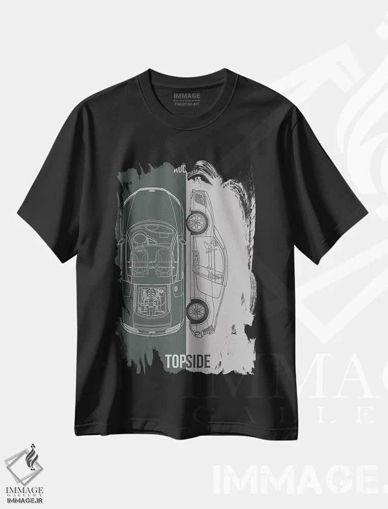 تیشرت مشکی طرح دار آئودی R8، تزئینی اثر جوزف فرناندو | immage.ir