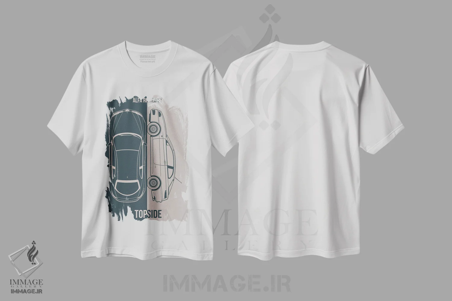 تیشرت سفید طرح دار آلفا رومئو GT، تزئینی اثر جوزف فرناندو | فروشگاه ایماژ