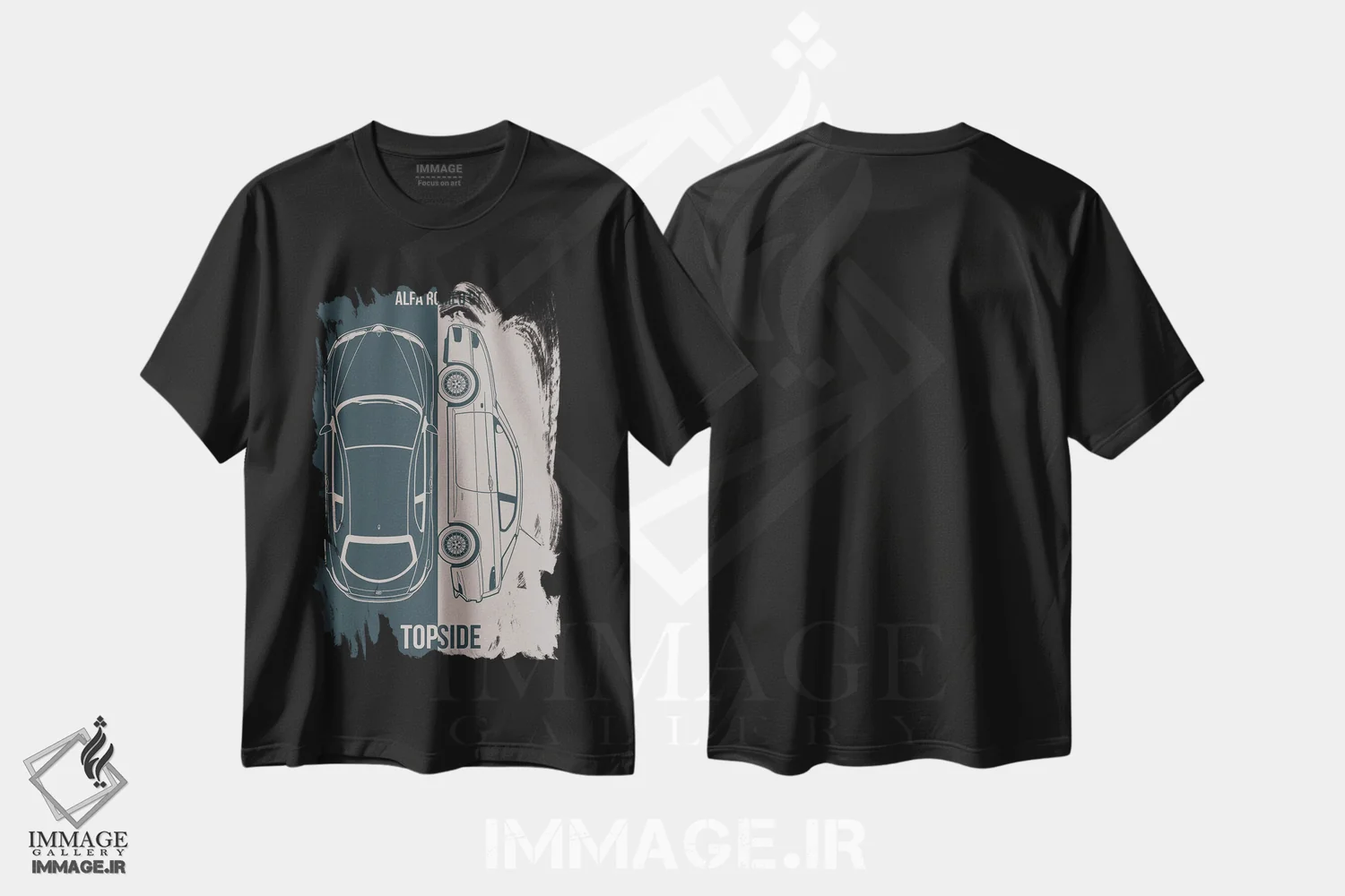 تیشرت مشکی طرح دار آلفا رومئو GT، تزئینی اثر جوزف فرناندو | immage.ir