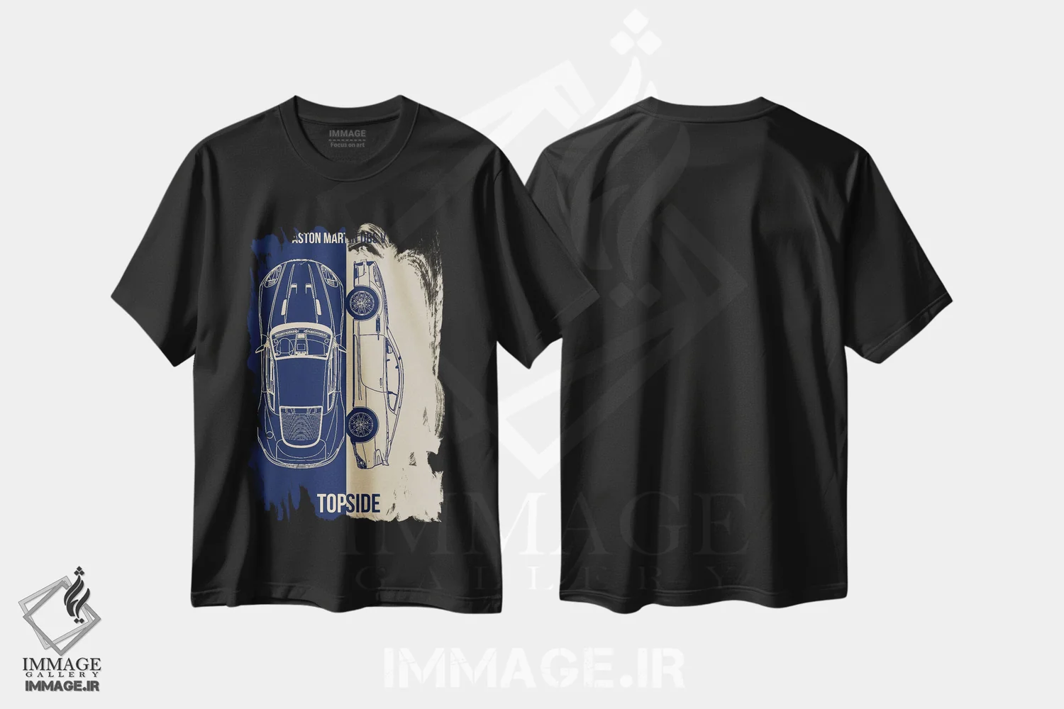 تیشرت مشکی طرح دار استون مارتین DBS 512، تزئینی اثر جوزف فرناندو | فروشگاه ایماژ