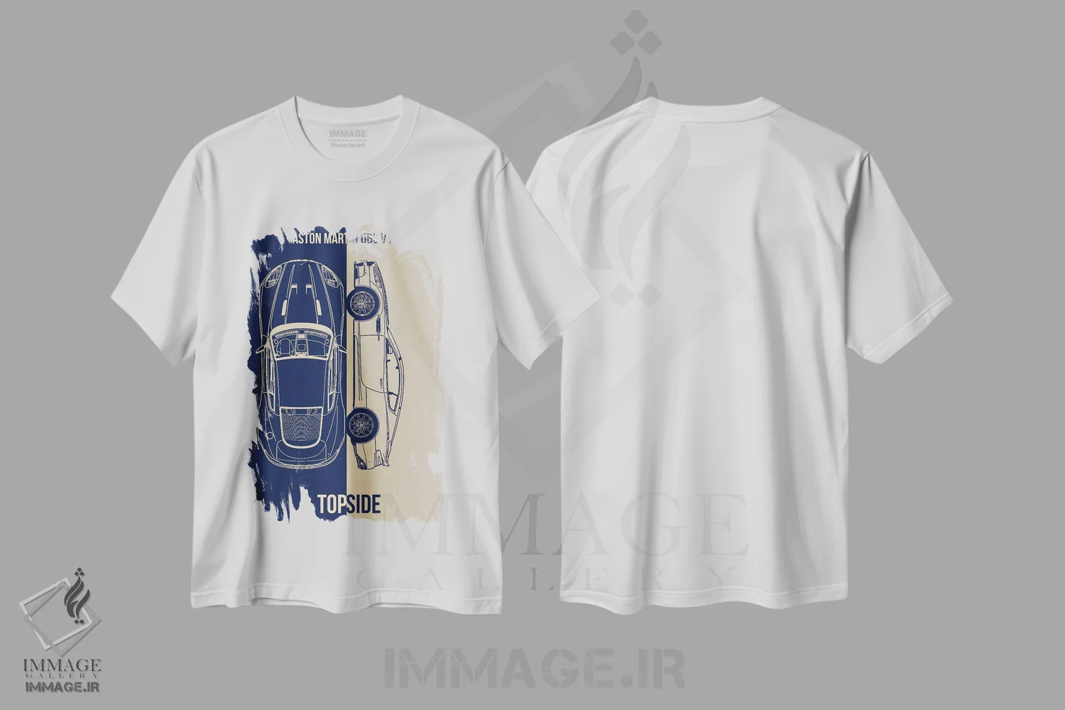 تیشرت سفید طرح دار استون مارتین DBS 512، تزئینی اثر جوزف فرناندو | immage.ir