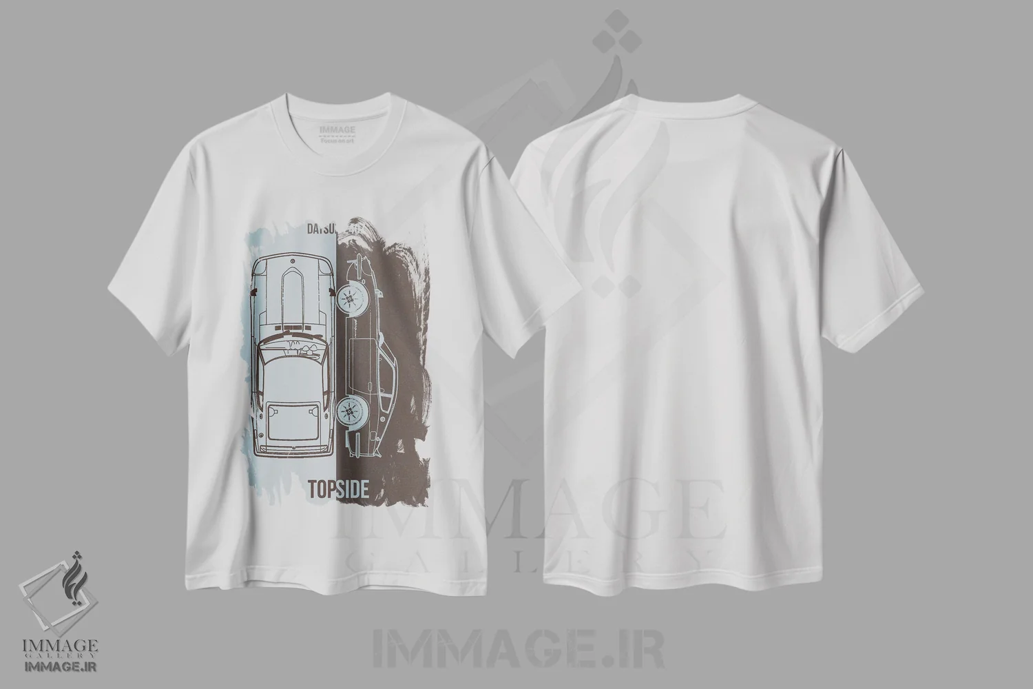 تیشرت سفید طرح دار داتسون ۲۴۰ زد، تزئینی اثر جوزف فرناندو | immage.ir