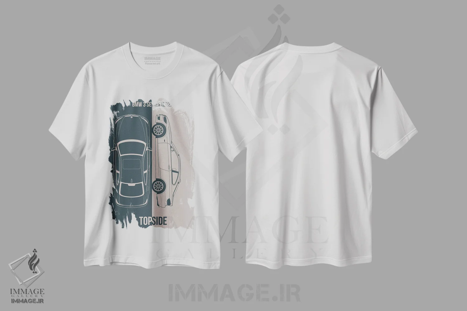 تیشرت سفید طرح دار بی ام و سری ۳، تزئینی اثر جوزف فرناندو | immage.ir
