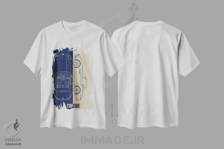 تیشرت سفید طرح دار بی ام و Z8، تزئینی اثر جوزف فرناندو | فروشگاه ایماژ