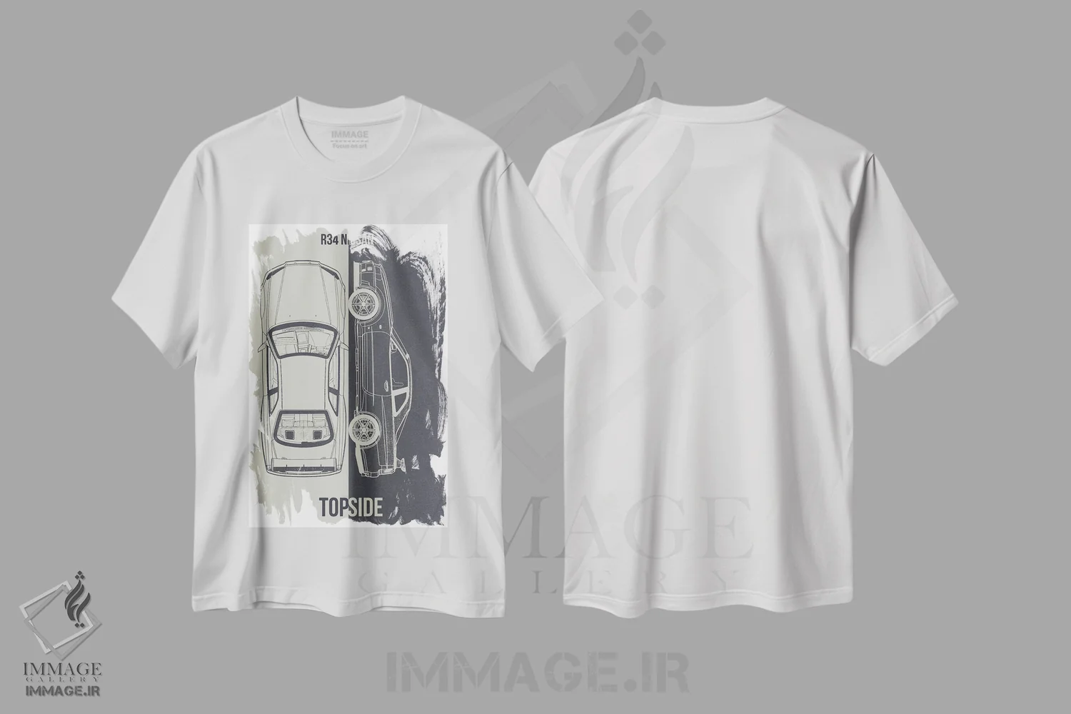تیشرت سفید طرح دار پورشه ۹۴۴ توربو، تزئینی اثر جوزف فرناندو | فروشگاه ایماژ