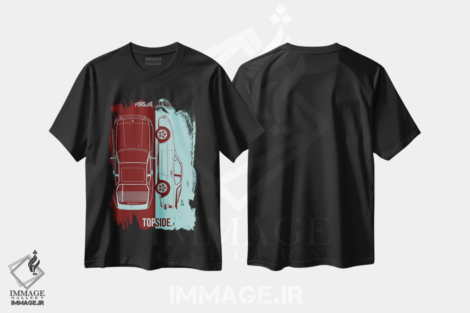 تیشرت مشکی طرح دار پورشه ۹۴۴ توربو، تزئینی اثر جوزف فرناندو | immage.ir