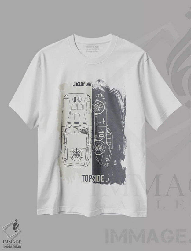 تیشرت سفید طرح دار شلبی دیتونا، تزئینی اثر جوزف فرناندو | فروشگاه ایماژ