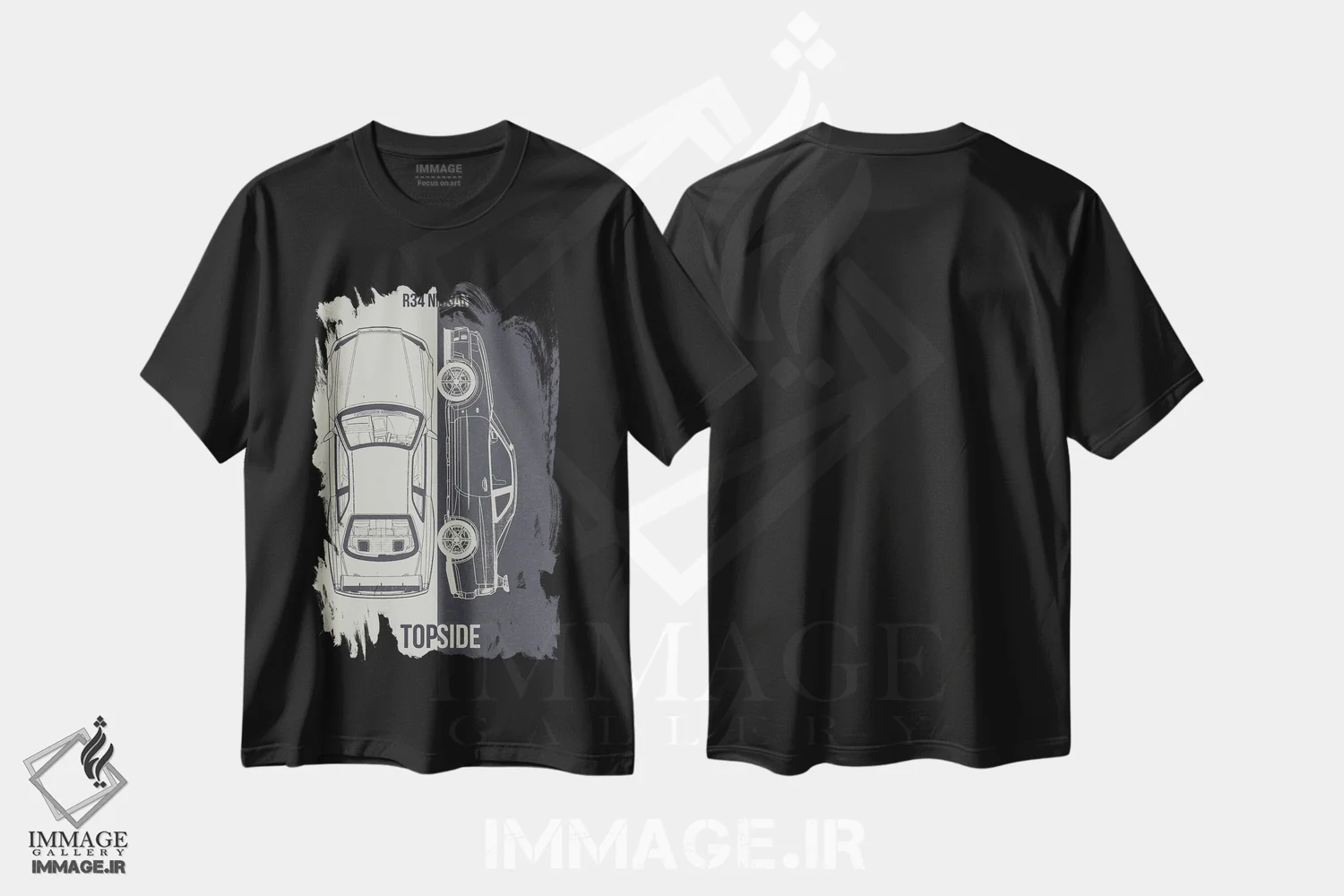 تیشرت مشکی طرح دار نیسان آر۳۴، تزئینی اثر جوزف فرناندو | فروشگاه ایماژ