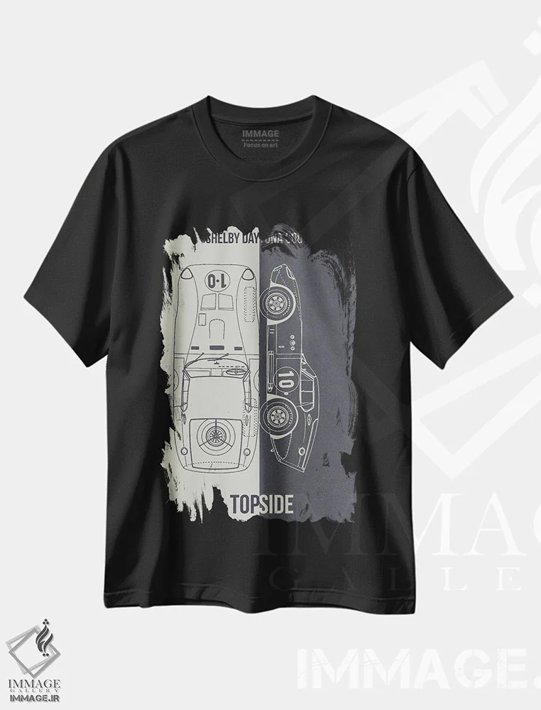 تیشرت مشکی طرح دار شلبی دیتونا، تزئینی اثر جوزف فرناندو | immage.ir