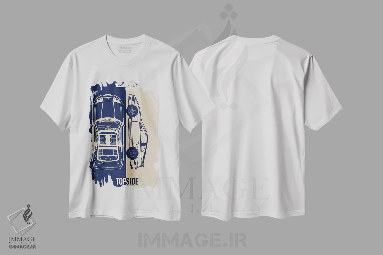 تیشرت سفید طرح دار نیسان ۳۰۰ زد ایکس، تزئینی اثر جوزف فرناندو | immage.ir