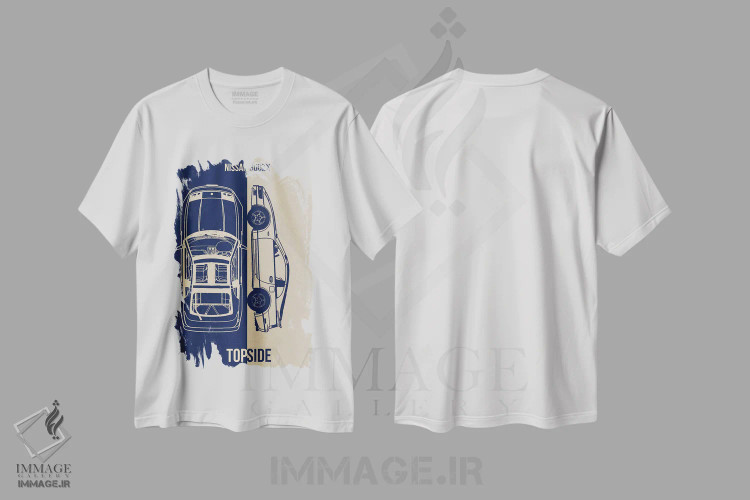 تیشرت سفید طرح دار نیسان ۳۰۰ زد ایکس، تزئینی اثر جوزف فرناندو | immage.ir