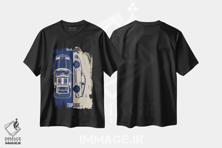 تیشرت مشکی طرح دار نیسان ۳۰۰ زد ایکس، تزئینی اثر جوزف فرناندو | فروشگاه ایماژ