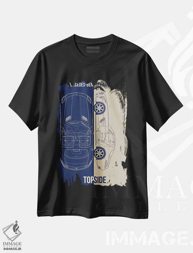 تیشرت مشکی طرح دار مرسدس بنز اس ال اس ای ام جی، تزئینی اثر جوزف فرناندو | immage.ir