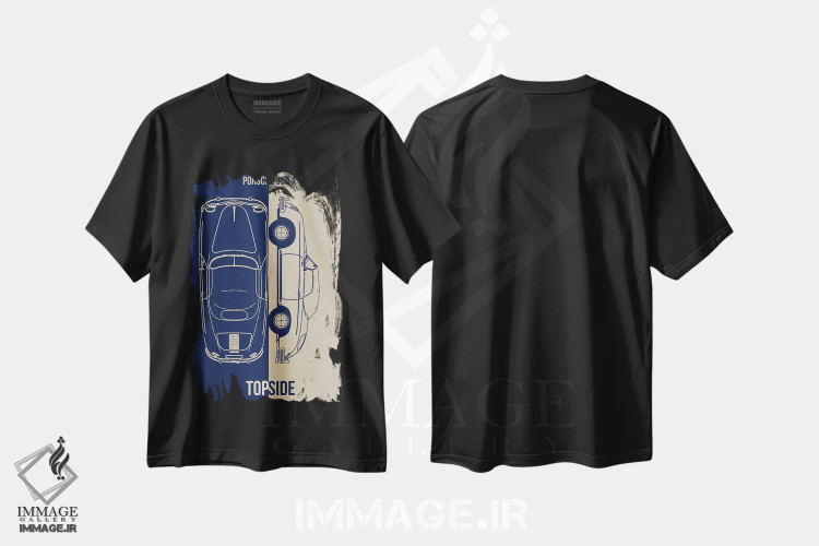 تیشرت مشکی طرح دار پورشه ۳۵۶ اِی، تزئینی اثر جوزف فرناندو | immage.ir