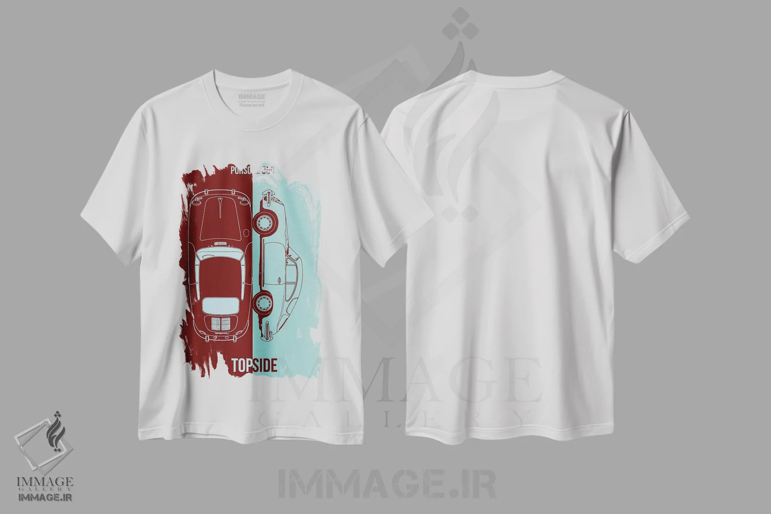تیشرت سفید طرح دار پورشه ۳۵۶، تزئینی اثر جوزف فرناندو | immage.ir