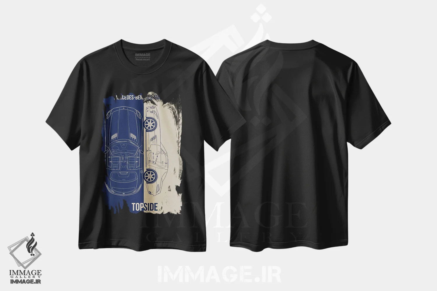 تیشرت مشکی طرح دار مرسدس بنز اس ال اس ای ام جی، تزئینی اثر جوزف فرناندو | immage.ir