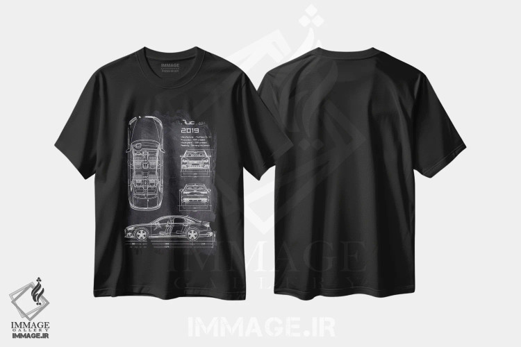 تیشرت مشکی طرح دار آئودی اس۸، هنر تزئینی سیاه و سفید اثر جوزف فرناندو | immage.ir