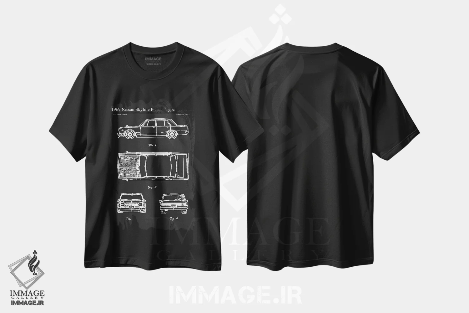 تیشرت مشکی طرح دار آثار جوزف فرناندو - immage.ir