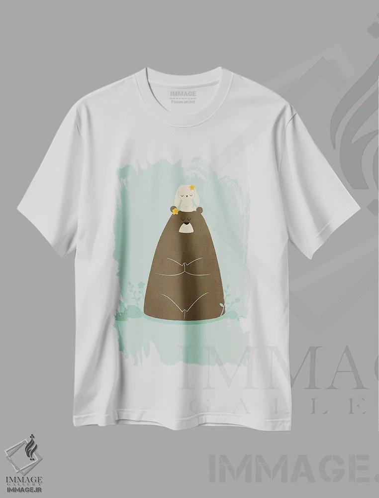 تیشرت سفید طرح دار ناماسته، تزئینی اثر جی فلک | فروشگاه ایماژ