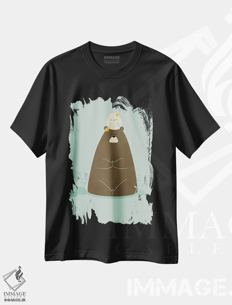 تیشرت مشکی طرح دار ناماسته، تزئینی اثر جی فلک | immage.ir