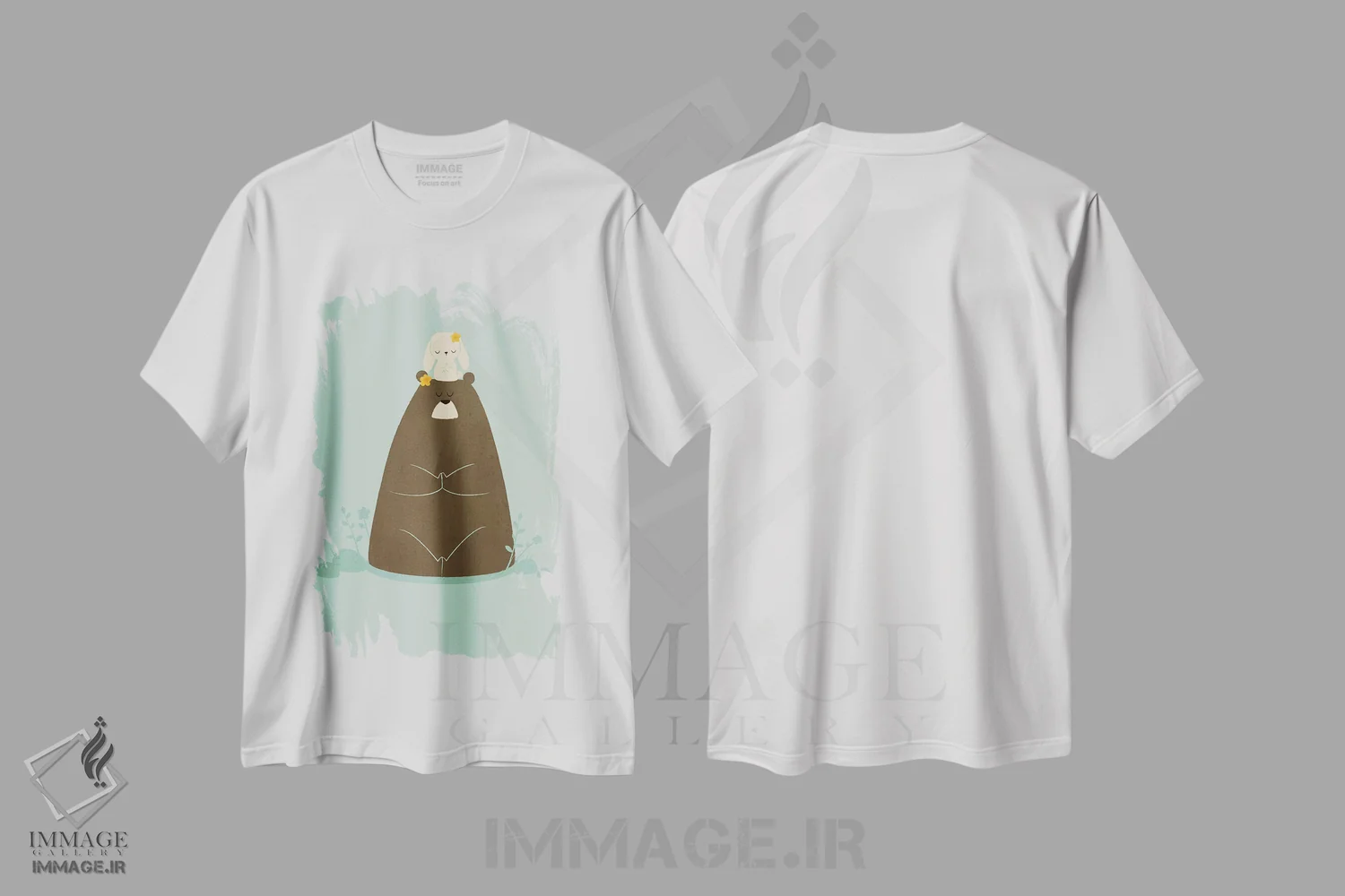 تیشرت سفید طرح دار ناماسته، تزئینی اثر جی فلک | فروشگاه ایماژ