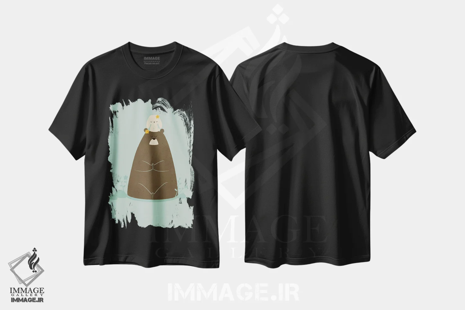 تیشرت مشکی طرح دار ناماسته، تزئینی اثر جی فلک | immage.ir