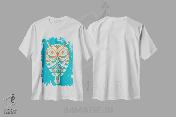 تیشرت سفید طرح دار چشمان قرمز، تزئینی اثر جی فلک | immage.ir