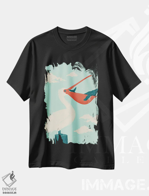 تیشرت مشکی طرح دار صیاد بزرگ، هنر دیجیتال اثر جی فلک | immage.ir