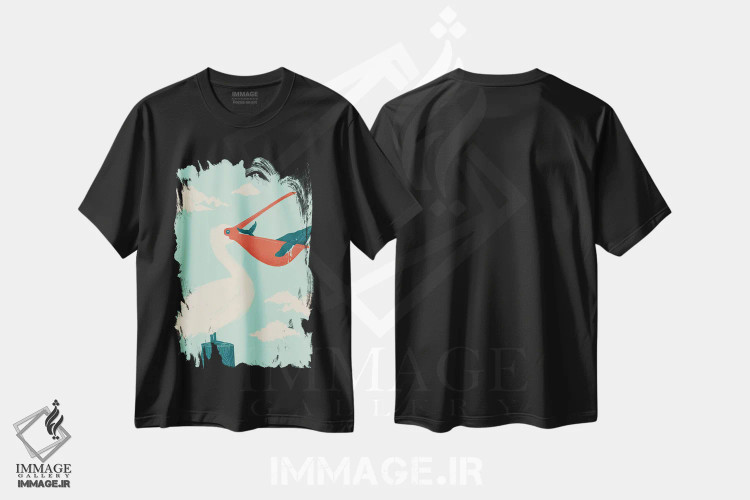تیشرت مشکی طرح دار صیاد بزرگ، هنر دیجیتال اثر جی فلک | immage.ir