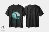 تیشرت مشکی طرح دار برخورد زیر مهتاب آبی، هنر دیجیتال اثر جی فلک | immage.ir