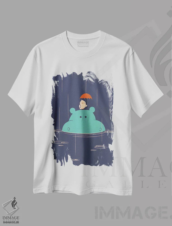تیشرت سفید طرح دار قطره های باران، هنر دیجیتال اثر جی فلک | immage.ir