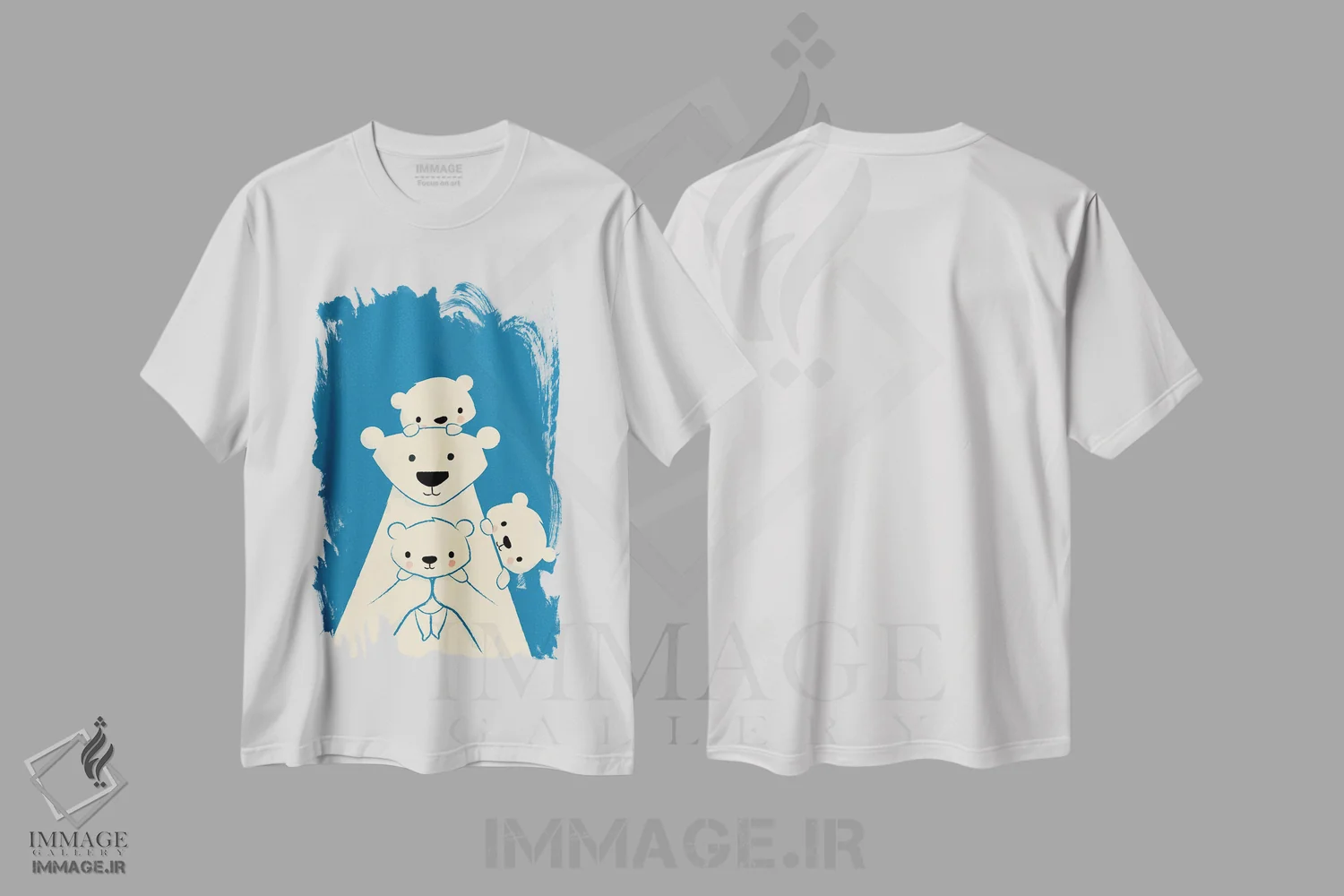 تیشرت سفید طرح دار پدر خرس، هنر دیجیتال اثر جی فلک | immage.ir