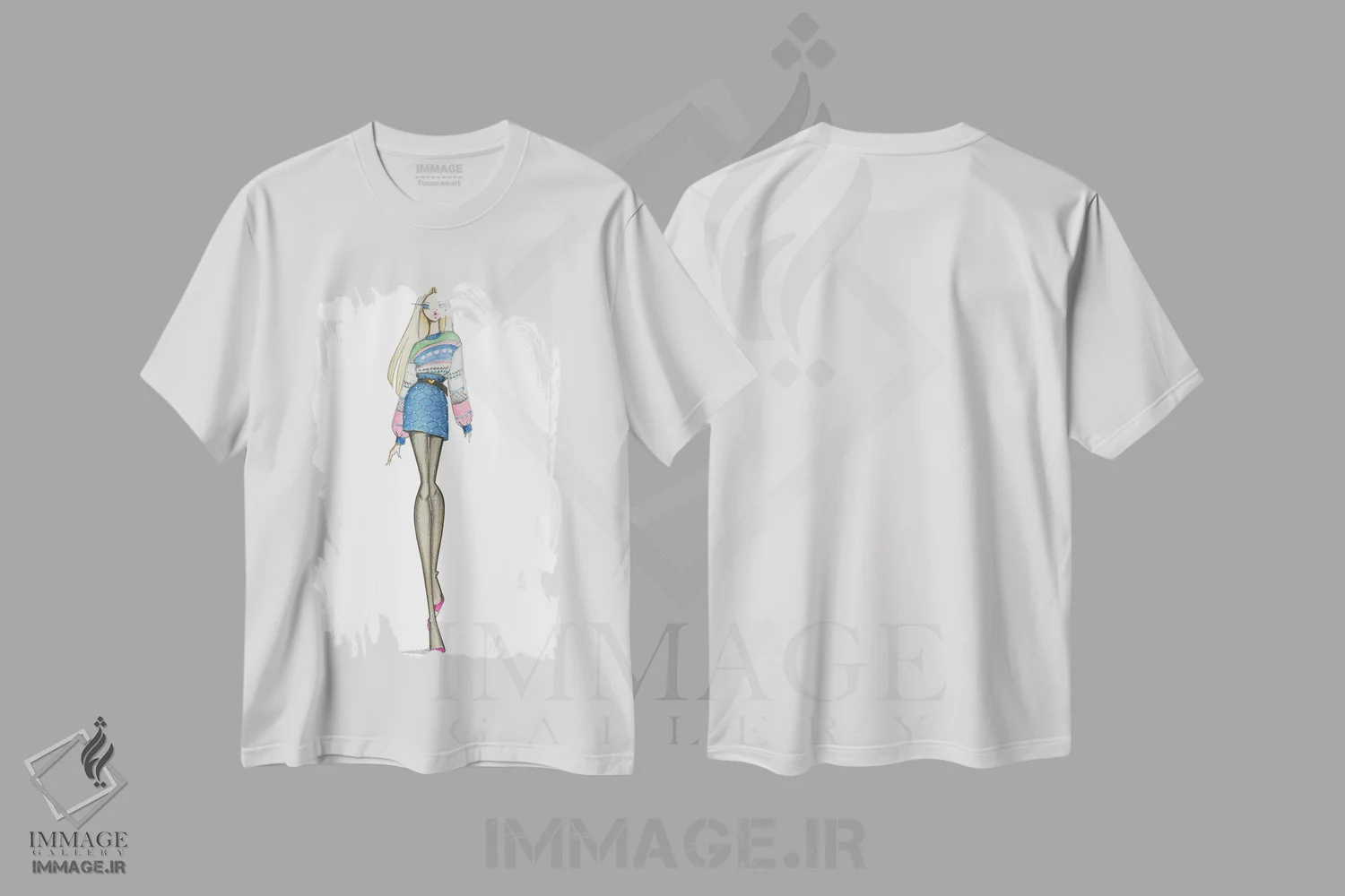 تیشرت سفید طرح دار لباس روز، دست نقاشی و طراحی دستی اثر جوزفینا فرناندز | immage.ir
