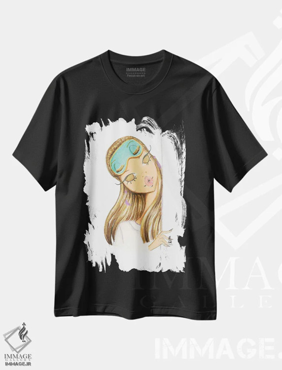 تیشرت مشکی طرح دار می توانم از گوشی ات استفاده کنم؟، دست نقاشی و طراحی دستی اثر جوزفینا فرناندز | فروشگاه ایماژ