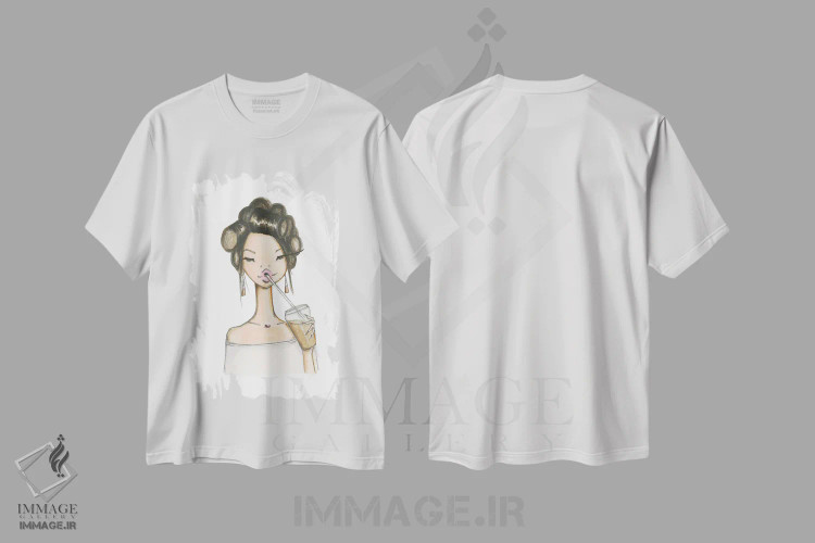 تیشرت سفید طرح دار سلنا، دست نقاشی و طراحی دستی اثر جوزفینا فرناندز | immage.ir