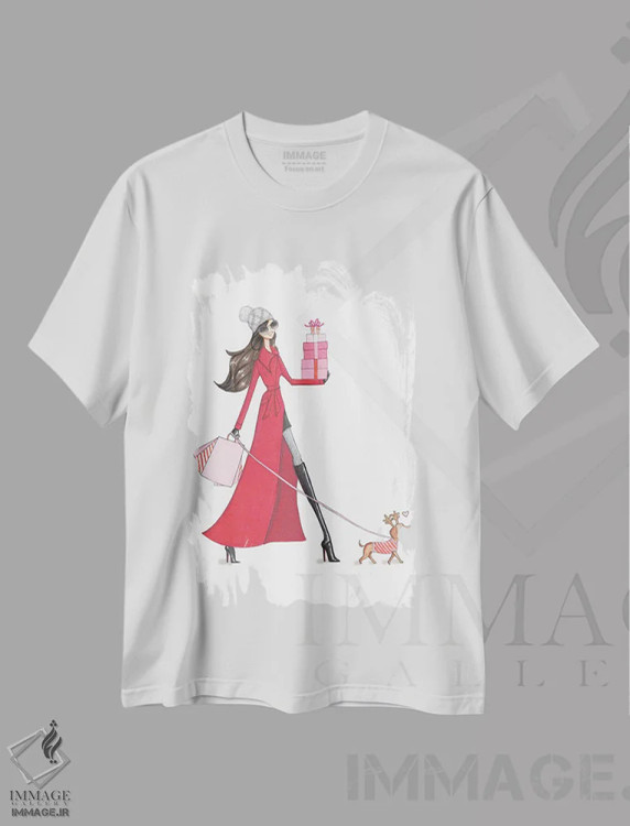 تیشرت سفید طرح دار بابانوئل عزیزم، دست نقاشی و طراحی دستی اثر جوزفینا فرناندز | فروشگاه ایماژ