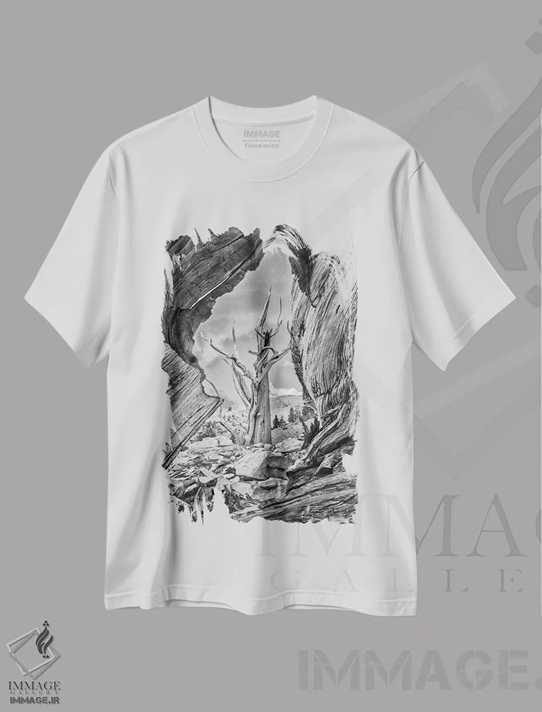 تیشرت سفید طرح دار آثار جان فورد - فروشگاه ایماژ