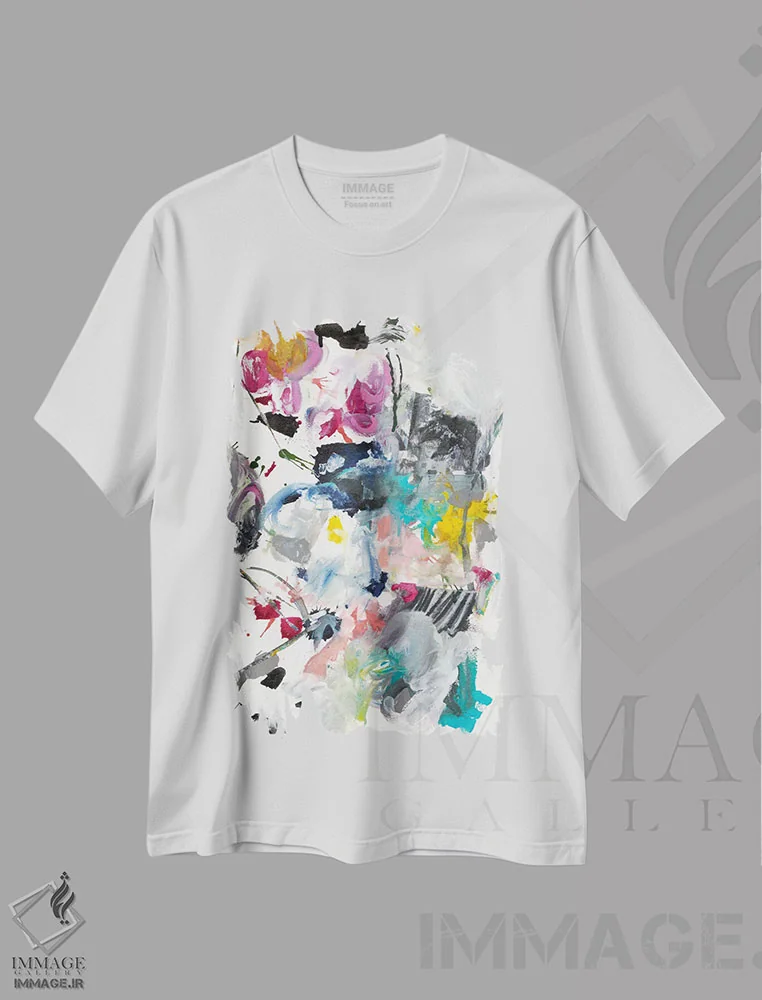 تیشرت سفید طرح دار سمفونی II اثر جودی فوکس | فروشگاه ایماژ