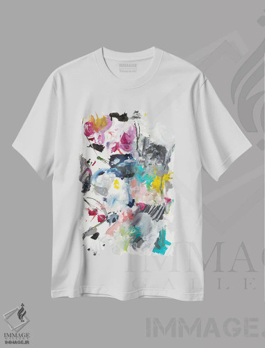 تیشرت سفید طرح دار سمفونی II اثر جودی فوکس | فروشگاه ایماژ