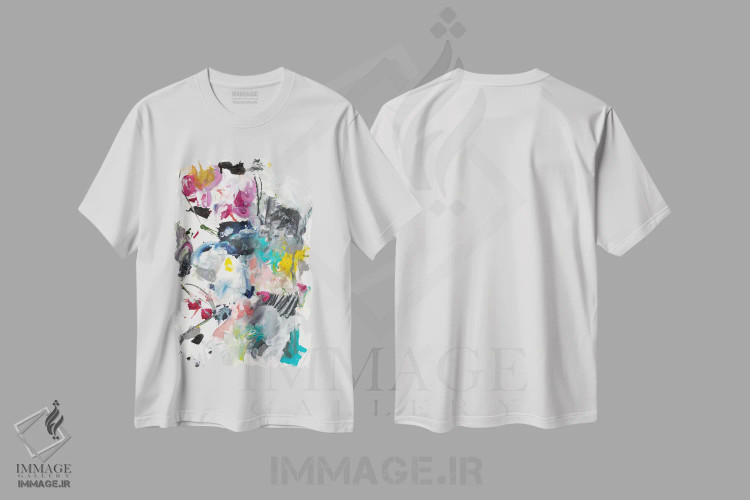 تیشرت سفید طرح دار سمفونی II اثر جودی فوکس | فروشگاه ایماژ