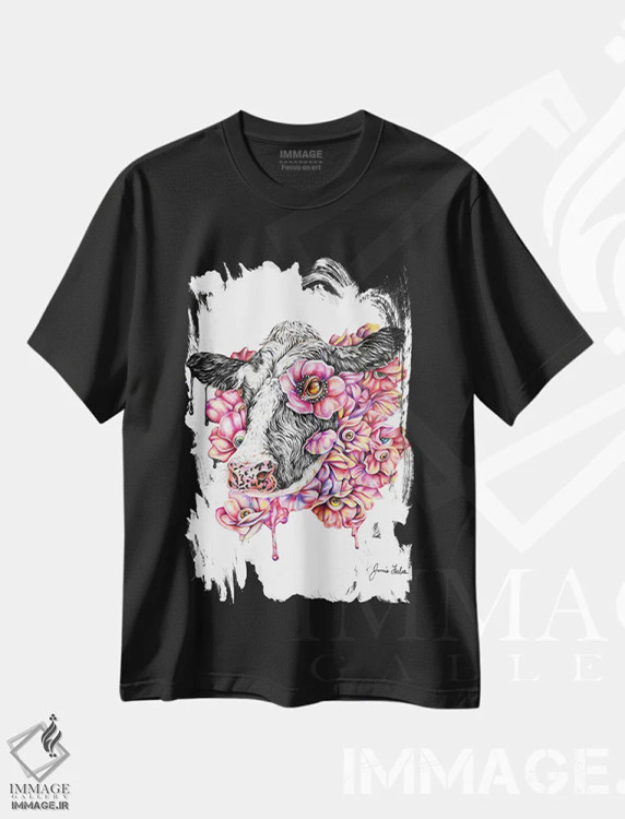 تیشرت مشکی طرح دار مُوو، هنر فاخر اثر جیمی فوربز | immage.ir