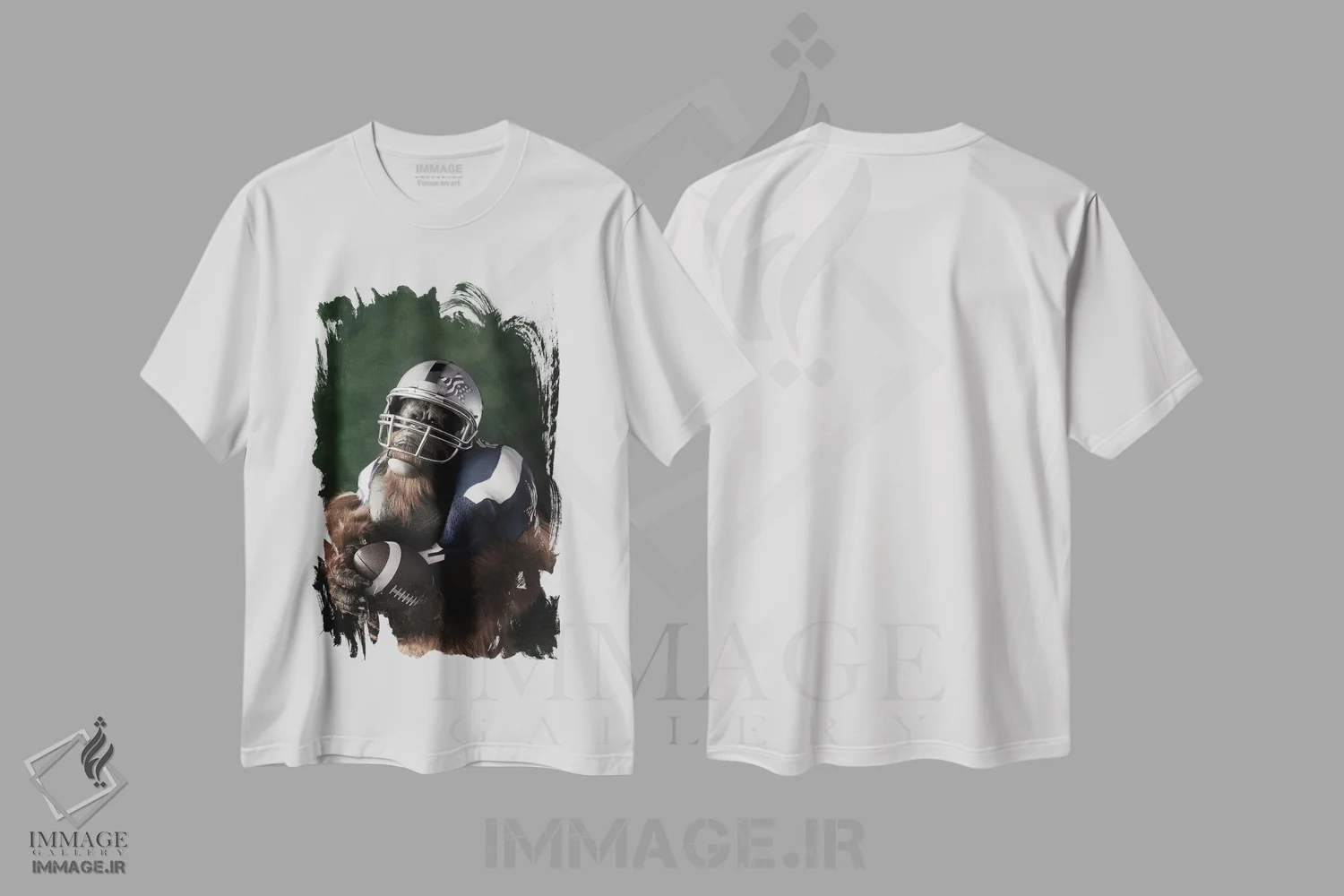 تیشرت سفید طرح دار پرتره اورانگوتان به سبک رنسانس قدیمی، هنر دیجیتال اثر جوفری فیلیپ | فروشگاه ایماژ