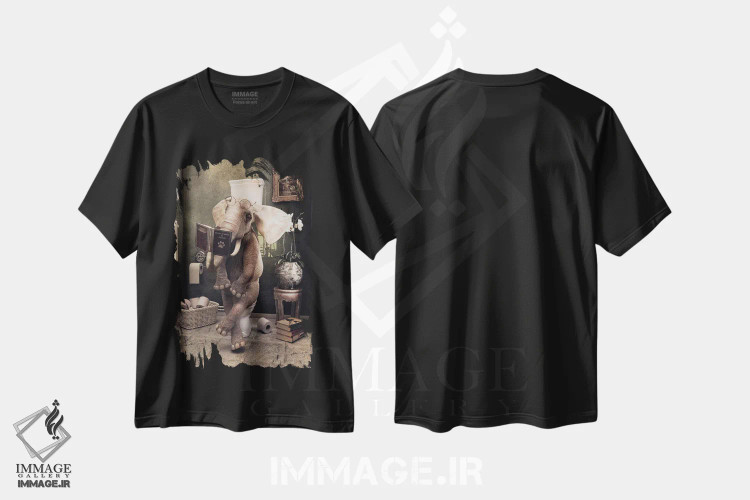 تیشرت مشکی طرح دار آثار جوفری فیلیپ - فروشگاه ایماژ
