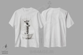 تیشرت سفید طرح دار آرایشگر گاو کوهستانی سیاه و سفید، هنر دیجیتال سیاه و سفید اثر جوفری فیلیپ | فروشگاه ایماژ